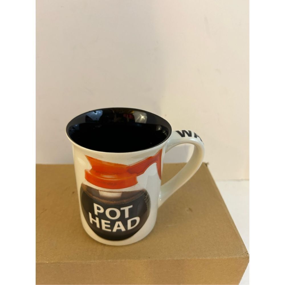 Coffee Pot Head cup mug Wake and Brew Our Name is Mug‎